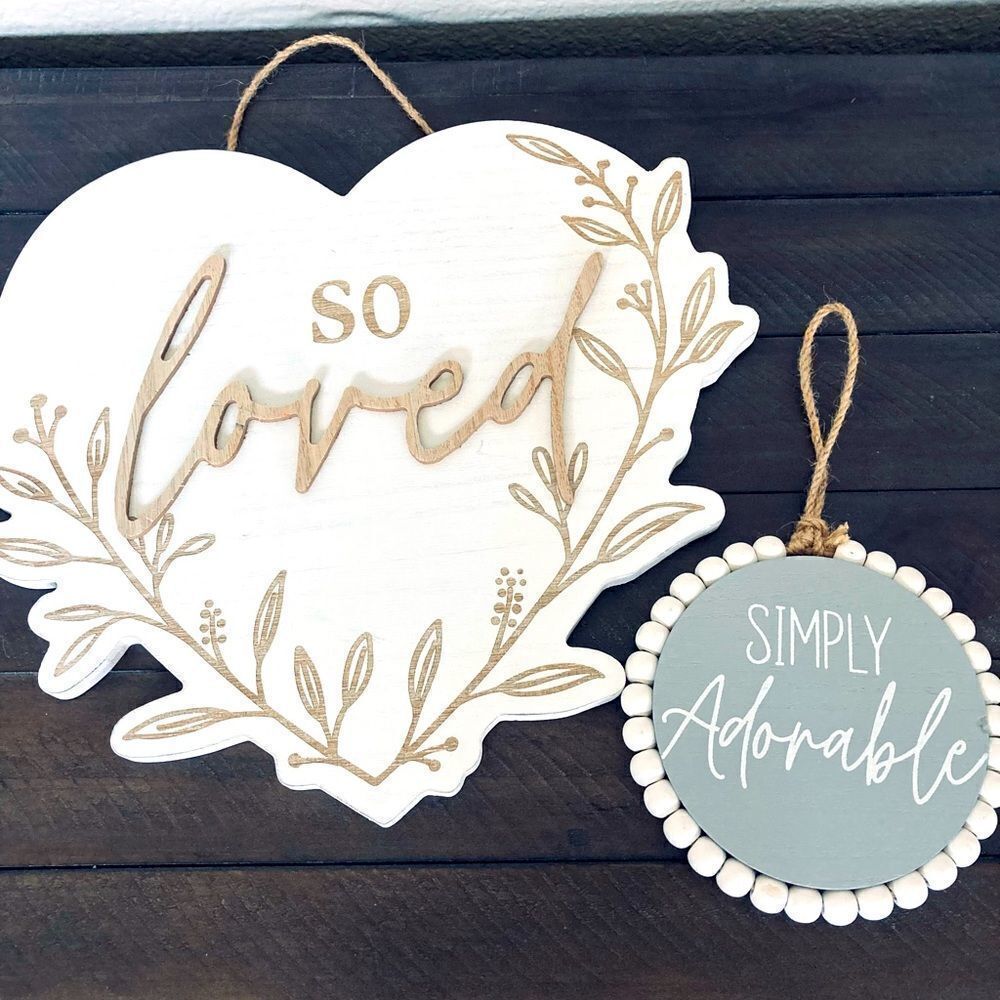 Rustic Boho Adorable Loved Farmhouse Nursery Wall Decor Signs